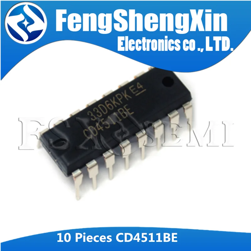 Драйверы IC 10 шт./лот CD4511BE DIP-16 CD4511 HEF4511 | Электронные компоненты и принадлежности