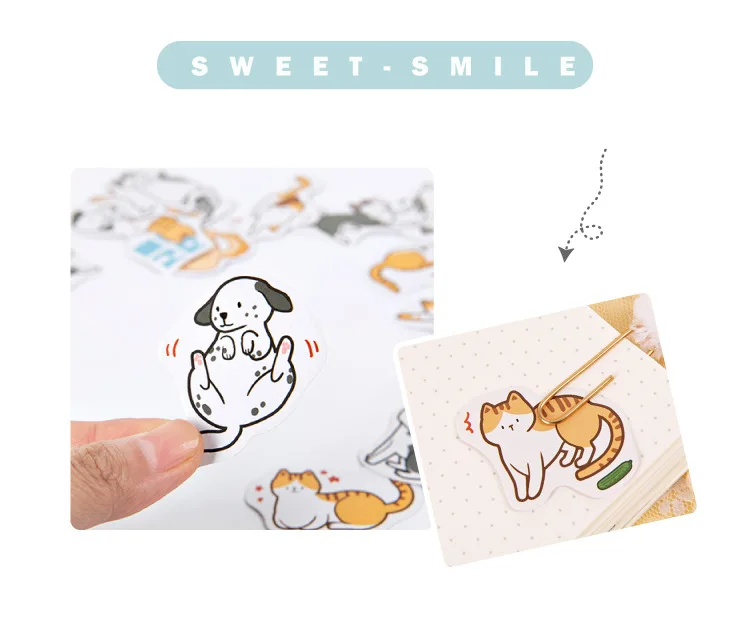 45 шт. милые кошки наклейки с изображениями собак Kawaii животных канцелярские наклейки для телефона украшение для ноутбука Дети DIY дневник альбом для стикеров