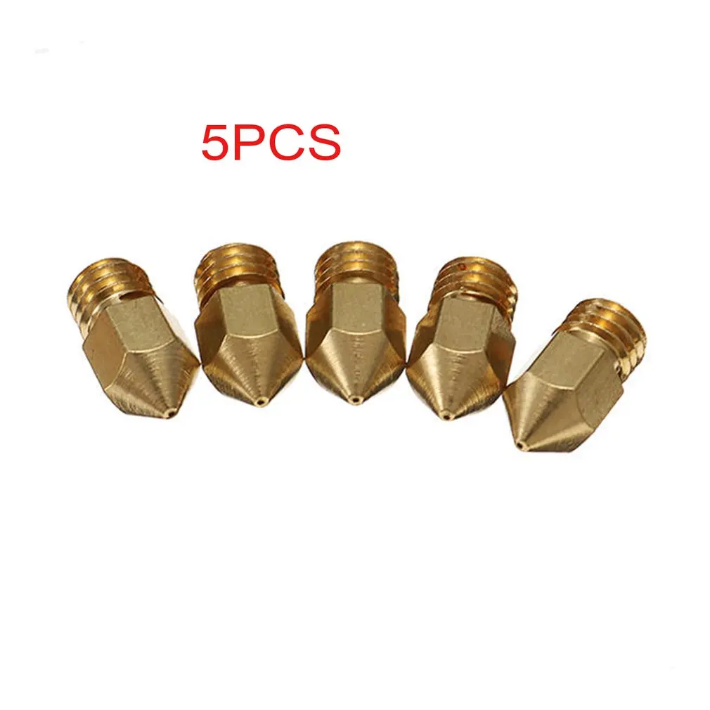 

5PCS 0.4mm Copper M6 Thread Extruder Nozzle For 3D Printer Brass Nozzle 3D Printer 0.4mm Extruder Brass Nozzle Print Head