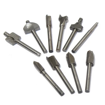 

10Pcs HSS Grinding Milling Cutter Tool for Woodworking Electric Trimming Machine Grinding Knife / Groove Cutter