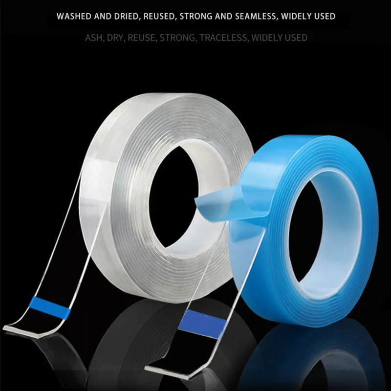 

1 Pcs Magic Seamless Nano-adhesive Tape Transparent Reusable Washable Adhesive Tape Can Be Stretched Thick Double-sided Tape J