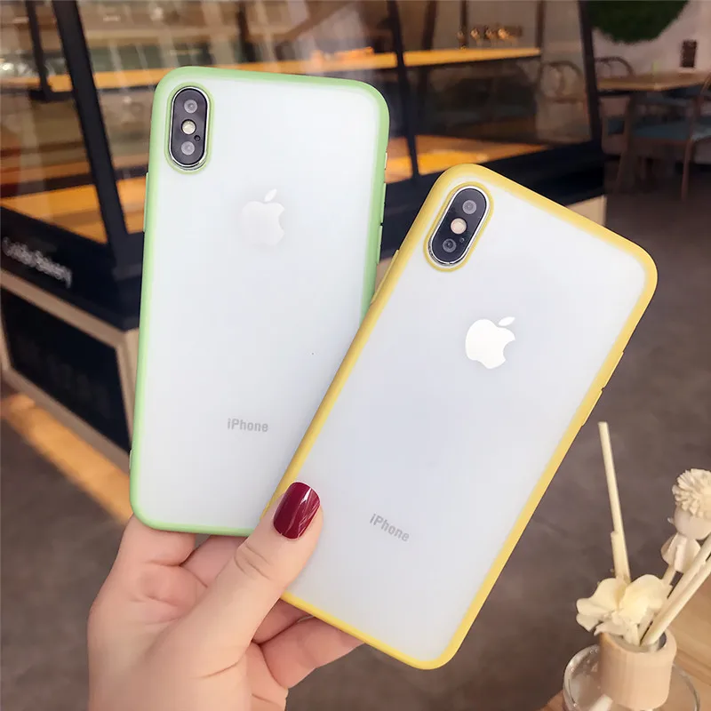 Прозрачный Силиконовый противоударный бампер чехол для iPhone X XS XR XS Max 8 7 6 6S Plus матовый прозрачный защитный чехол