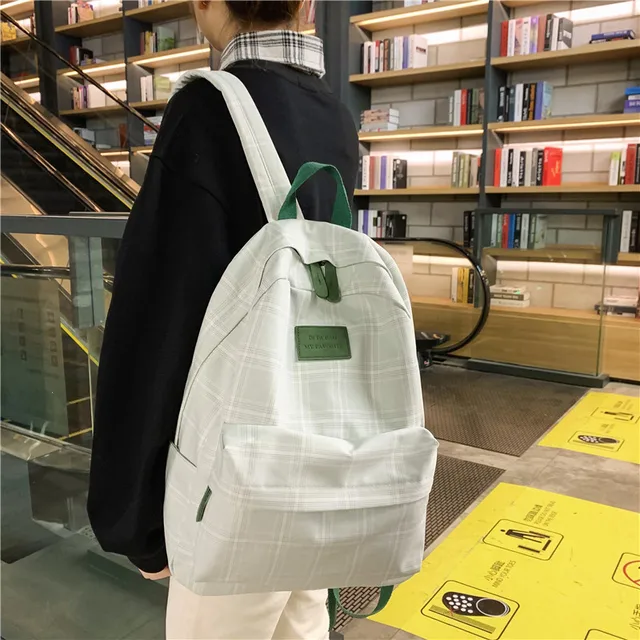 Fashion Girl College School Bag Casual New Simple Women Backpack Striped Book Packbags for Teenage Travel Shoulder Bag Rucksack 3