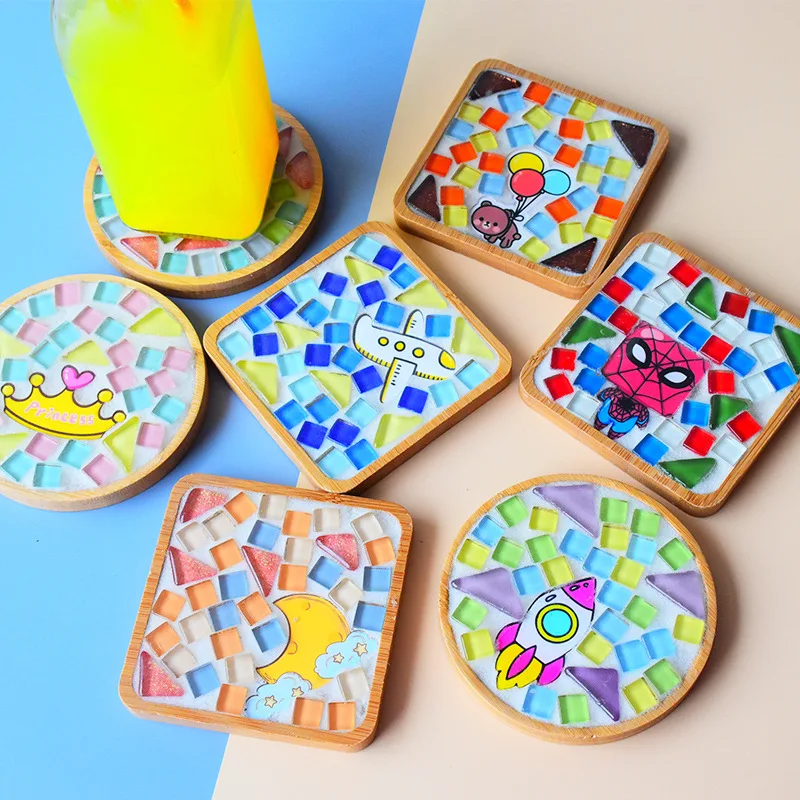 Wood mosaic DIY kits for kids