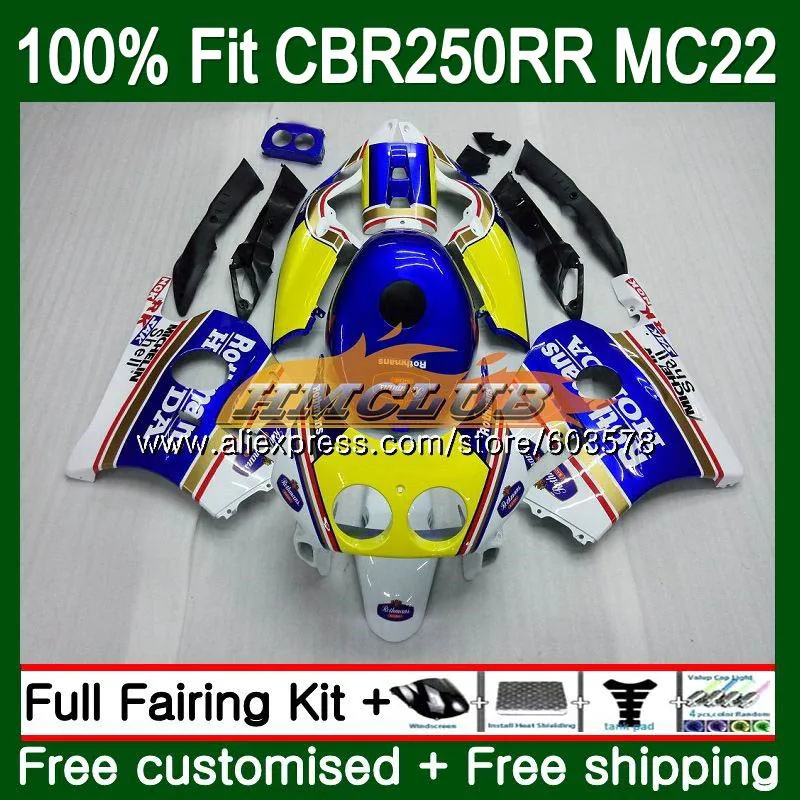 Инъекций для HONDA CBR 250RR CBR250RR 1990 1999 Rothmans синий 95CL. 12 MC22 CBR250 RR 90 91 92 93 94 95 96 97 98 99 OEM обтекатели