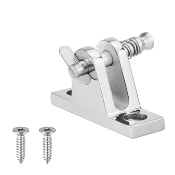 

2pcs Silver Angled Deck Hinges Accessories For Bimini Boat Top Marine Hardware