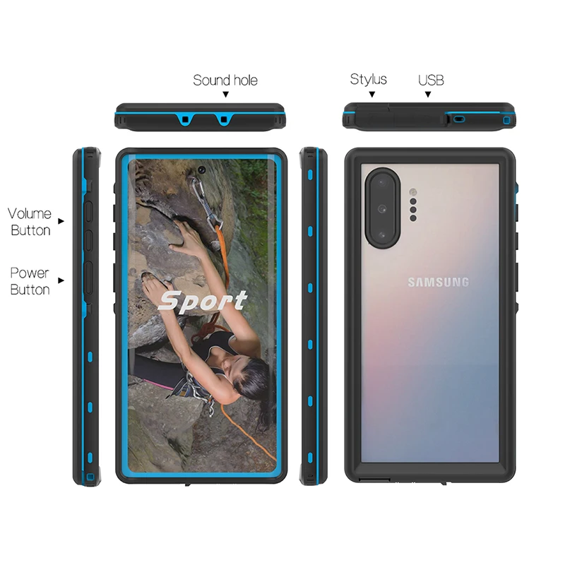 IP68 Водонепроницаемый чехол для телефона для samsung Galaxy Note 10 Plus 9 8 10+ Водонепроницаемый защитный чехол для дайвинга для samsung S9 S10 Plus