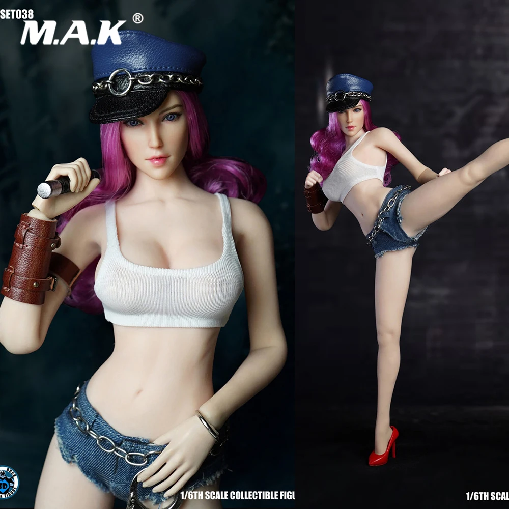 

For Collection 1/6 Scale 12‘’ Figure Accessory Street Quick Whirlwind Fighting Girl Clothes & Heads for S07C Body