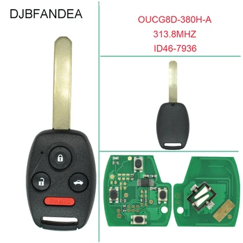 

DJBFANDEA 4Buttons 313.8Mhz Car Remote Keyless Key Fob For Honda Accord 2003 2004 2005 2006 2007 ID46 chip Complete Remote Key