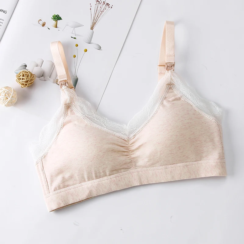 bra beige Нижнее Белье для беременных; бюстгальтер; тонкий эластичный удобный бюстгальтер для беременных; Бюстгальтер для кормления; Emzirme Sutyeni; бюстгальтер для грудного вскармливания; - Цвет: bra beige