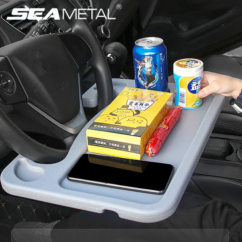 Portable Car Steering Wheel Dining Table Holder Car Laptop Computer Desk  Stand With Expandable Side Drawer & 2 Separate Drawer - Drinks Holders -  AliExpress