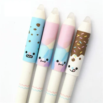 

1Pc Cute Cartoon Pen Kawaii Erasable Pens 0.5mm Black Blue Gel Pens For Girls Gift School Office Supplies Novelty Stationery