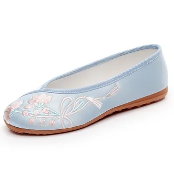 

Women Shoes Folk-custom Canvas Shoes with Embroidery Soft Cow Muscle Sole Comfortable Breathable Classic Style ST027