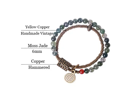 Small-Beads-Two-Row-Moss-Stone-Strand-Bracelet-Green-Ocean-Grass-Hand-Beaten-Copper-Charm-Jewelry-Money-Amulet-For-Women-Girls (14)