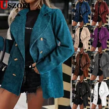 Manteau de bureau pour femmes Y2k, nouvelle mode, décontracté, hauts longs, vestes d'automne et d'hiver solides, veste de costume pour femmes, 2021 