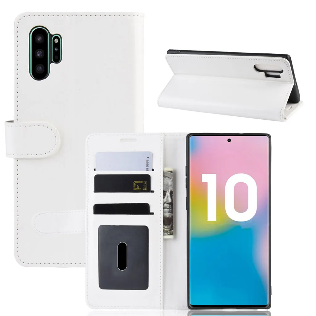 Для samsung Galaxy Note 10+ 6,8 дюймов из искусственной кожи многофункциональный карман для карт чехол для телефона флип слот для карт Стенд кожаный чехол