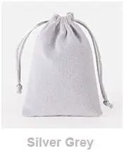Sliver Gray 100 шт./лот,, 8x10 см, разноцветные мягкие и нежные бархатные сумки на шнурке для ювелирных изделий, мешочки - Цвет: Sliver Gray