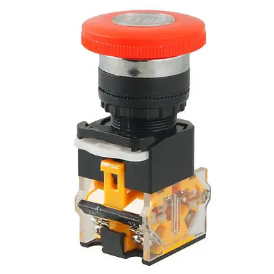 

Red Mushroom Cap 1NO 1NC Emergency Stop Push Button Switch 400V 10A