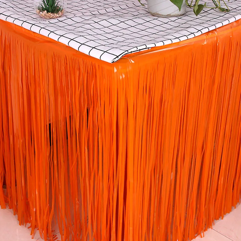 Table Skirt Wedding Decoration Table Birthday Party Decor 275*75cm Skirt Birthday Decoration Tablecloths For Party table skirt