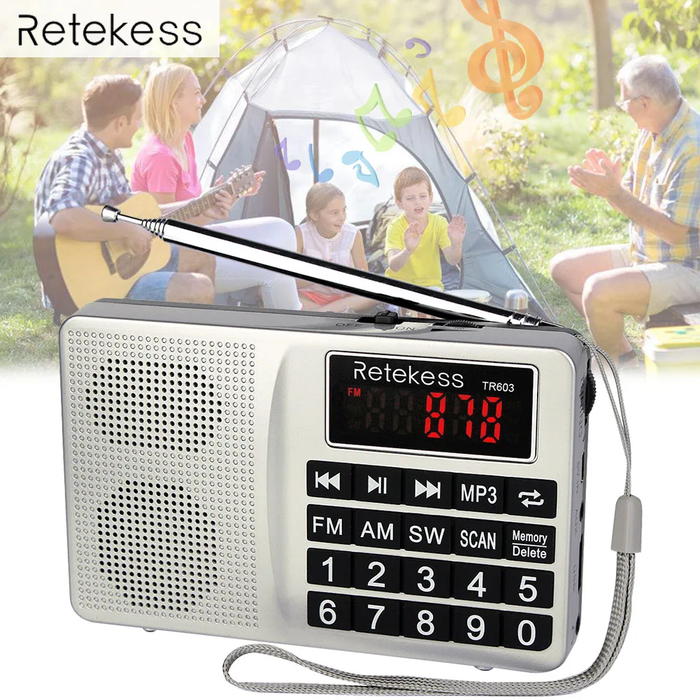 Радиоприемник TR603 AM с поддержкой TF-карты и литий-ионным аккумулятором |
