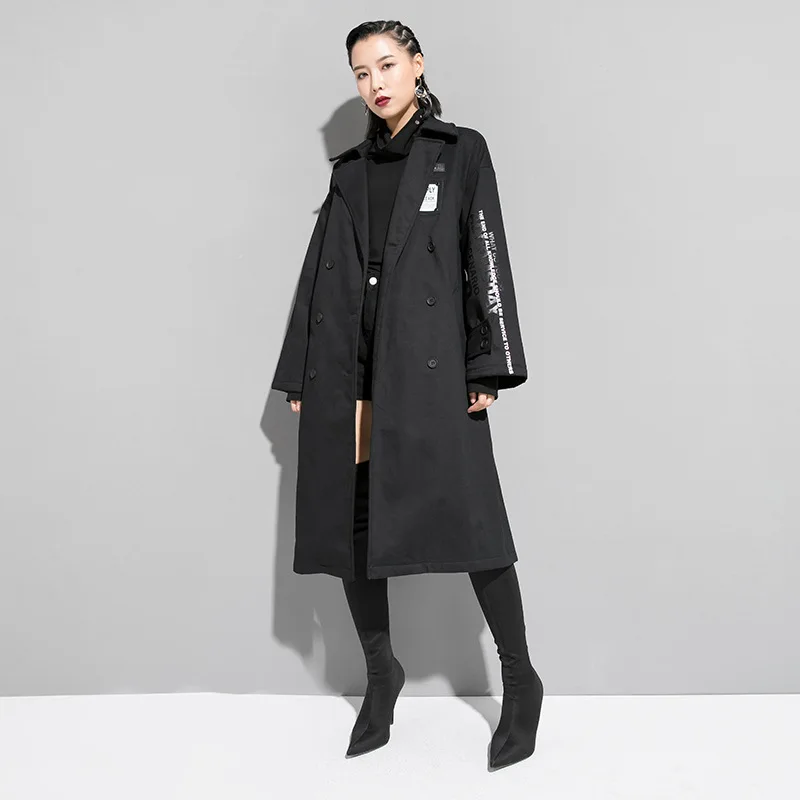 AliExpress,, Зимний стиль, кардиган с принтом, Тренч, темное пальто BF, крутая бархатная куртка, 190312