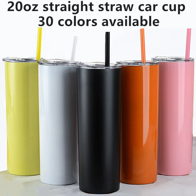 Wholesale 20oz Bulk Sublimation Blank White Skinny Tumbler Stainless Steel  Tapered Water Bottle Cups With Lid And Straw - Vacuum Flasks & Thermoses -  AliExpress