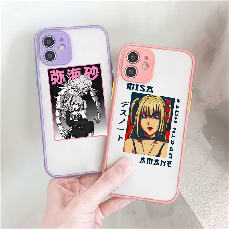 Cartoon Death Note Japan Anime Phone Case for IPhone 12 11 Pro Max X XR XS 6S 8 7 Plus 13 Soft matte Bumper rem and misa Cover | Мобильные