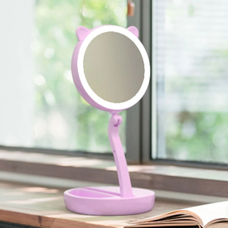LED Light Fill Mirror 7 Times Magnification Rechargeable Dry Battery Dual-Use Folding Vanity Mirror Household Bathroom Desktop LED Light Fill Mirror 7 Times Magnification Rechargeable Dry Battery Dual-Use Folding Vanity Mirror Household Bathroom Desktop