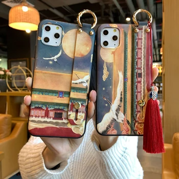 

Beauty Wristband Bracket Case for Huawei P20 P30 P40 Mate 10 20 30Lite Pro Honor 8X 9 10 20 30Pro Tassel Cases Soft Back Covers