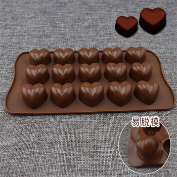 

3D DIY Heart Form Silicone Mold Ice Chocolate Soap Fondant Candy Jelly Pastry Bar Soap Moulds Kitchen Baking Cake Mold