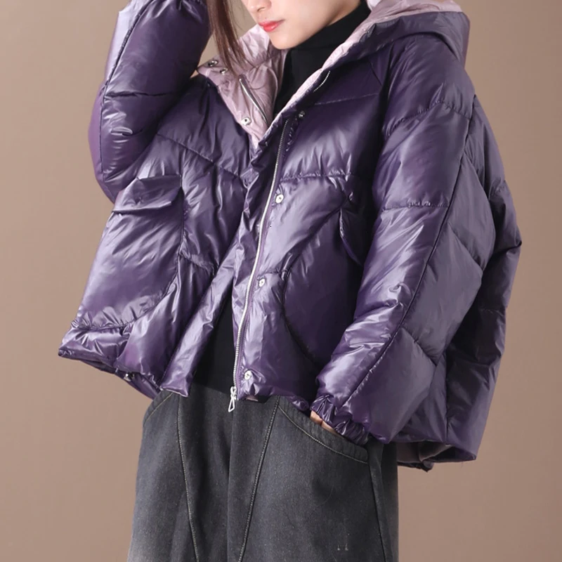 TVVOVVIN зима узор с капюшоном воротник с длинным рукавом одноцветное лоскутное плотное свободное хлопковое Стеганое пальто для женщин X858