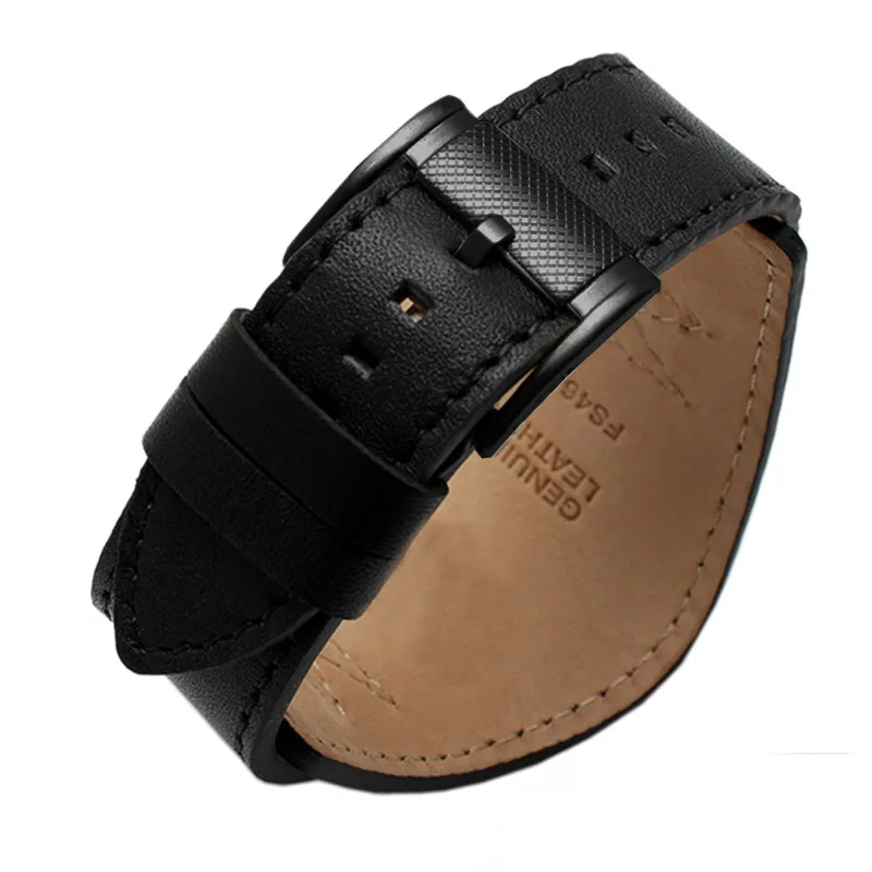black black clasp Для Fossil JR1401 BQ2054 FS5414 ремешки для часов высокое количество для мужской ремешок из натуральной кожи 22 мм 24 мм с ремешком для часов - Цвет ремешка: black black clasp