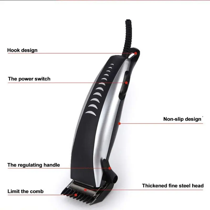 Professional Electric Plug-In Hair Clippers Beard Trimmer Barber Grooming Kit Rechargeable Cordless Haircut Machine