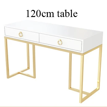 Custom Modern Golden Iron Metal Wooden Dresser Stool Chair Table Desk Mirror Soft Leather Velvet Footstool Home Bedroom Ottoman - Цвет: Белый