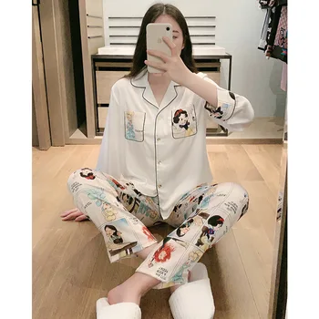 

2020 Spring pajamas suit women lovely home clothing for Ladies lounge wear Pijama girls Casual Sleepwear pajama