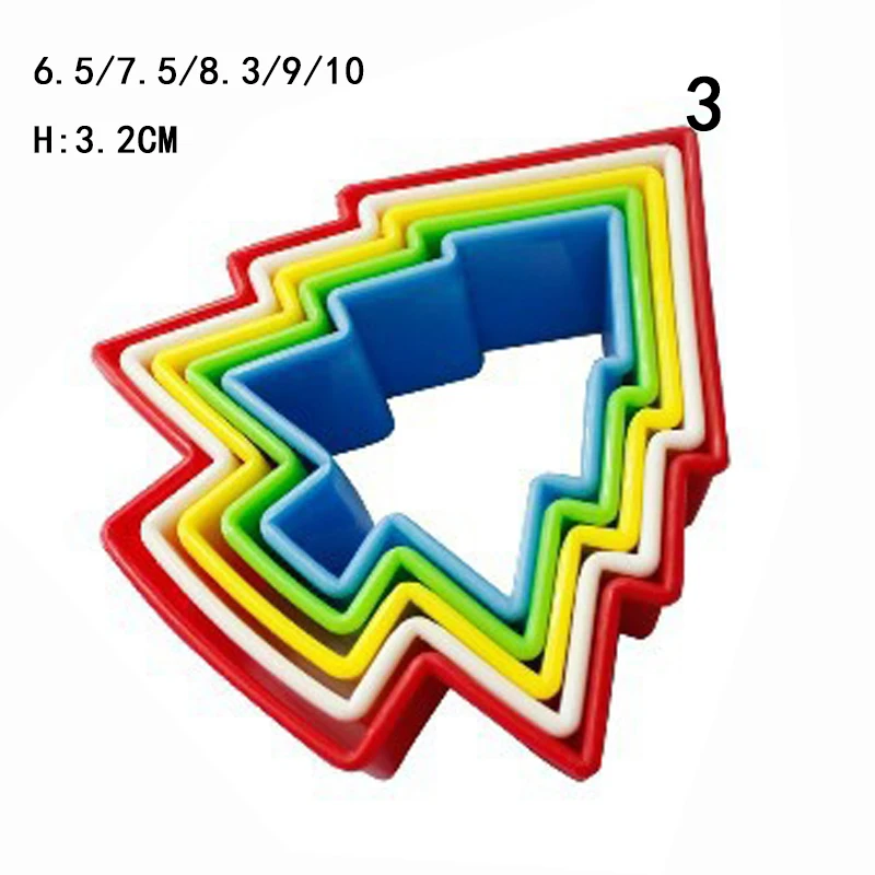 DIY Cake Cutter 5pcs Or 6pcsSet Cookie Cutting Mold Fondant Plastic Pentagram Round Heart Shape Baking Biscuit Mould Tools5