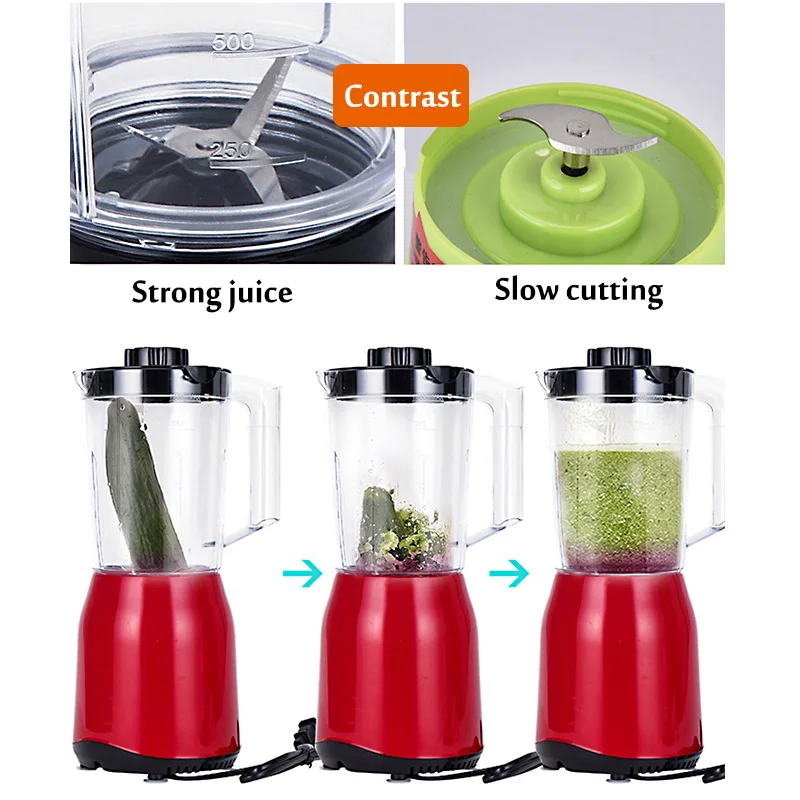 Online 1500ml 220V 2 Stall Multi funktionellen Ernährung Maschine Saft mixer Obst Entsafter Mixer Timer Mixer Eis  brecher Lebensmittel Prozess