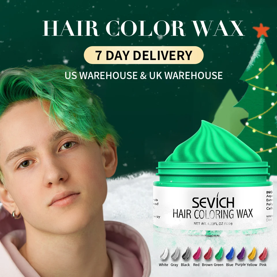 Sevich 120g Temporary hair dye wax 9 Colors DIY Hair Color Wax One time