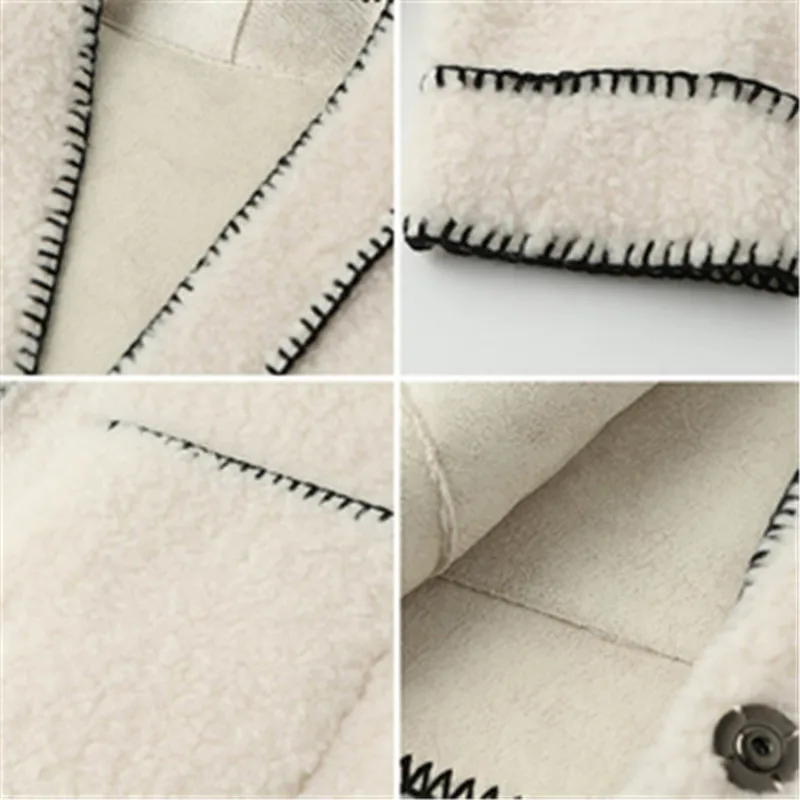 RUGOD новое зимнее корейское Женское шерстяное пальто с v-образным вырезом однобортное свободное теплое кашемировое пальто модное женское Элегантное повседневное женское пальто