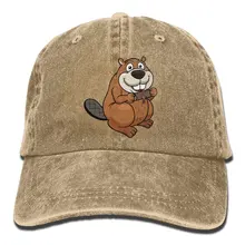 Мультфильм бобра с деревом унисекс регулируемые бейсболки джинсовые шляпы ковбой Спорт на открытом воздухе