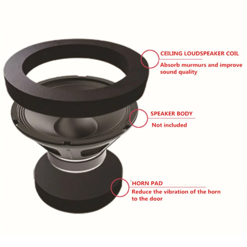 

Ring Insulation Cotton Bass 2pcs 6.5'' Car Speaker Door Trim Rubber foam