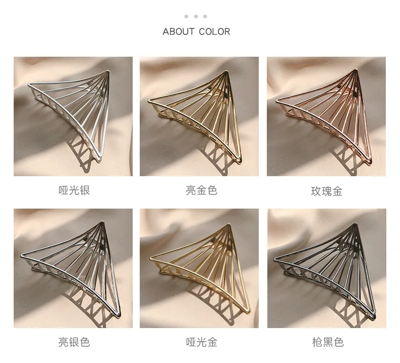 Vintage Geometric Triangle Metal Hair Claws For Women Classic Big Hair Clip Fashion Hair Hair Pin Hair Accessories Head Wear