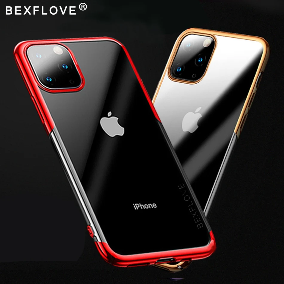 Роскошный прозрачный мягкий ТПУ чехол для iPhone 11 Pro Max 7 8 6 6s Plus 7Plus 8Plus X XS MAX XR Прозрачный чехол для iPhone11 чехол Coque