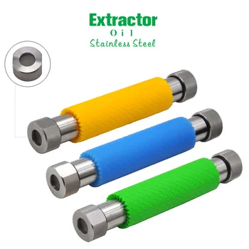 

HONEYPUFF 304 Stainless Steel Oil Extractor With Silicone Protection 210MM Filter Screen Metal Oil Extractor Oil Rig Dab Tool