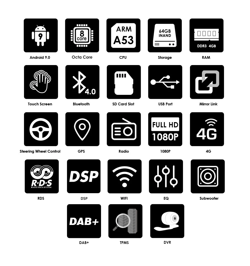 Discount Android 9.0 Car DVD GPS Navigation 1024*600 Octa Core for VW Volkswagen Skoda POLO GOLF 5 6 PASSAT JETTA TIGUAN TOURAN Caddy DAB 1