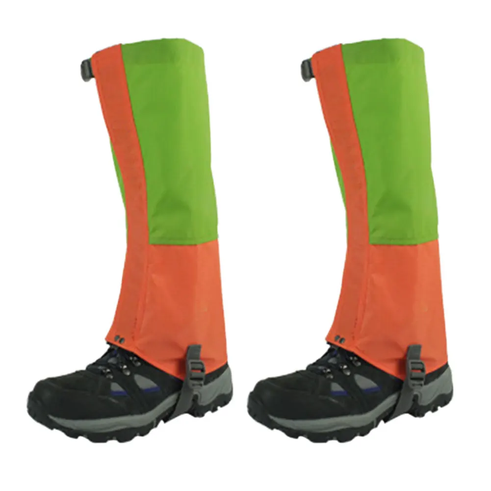 Orange Green 2 шт. походная водонепроницаемая обувь для катания на лыжах Зимние гетры для пустыни Регулируемая дышащая ткань Оксфорд для альпинизма портативная уличная - Цвет: Orange Green