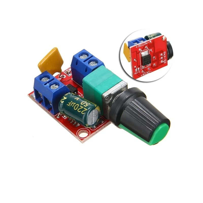 Mini 5A PWM Max 90W DC Motor Speed Controller Module DC-DC 3V 35V Speed Control Adjustable Potentiometer Switch Board LED Dimmer
