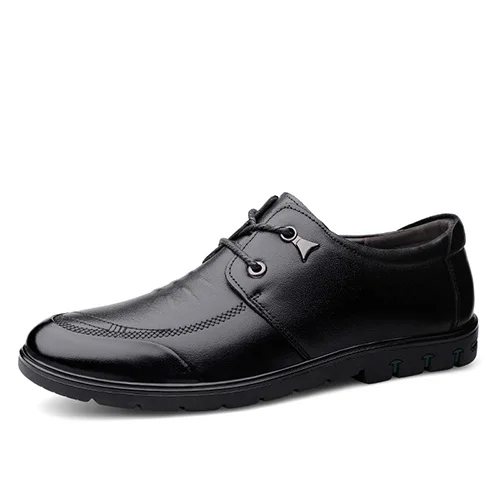 IEERD классические модельные туфли в деловом стиле; Мужская модная официальная обувь; мягкие мужские туфли-оксфорды; свадебные туфли - Цвет: Black lace up