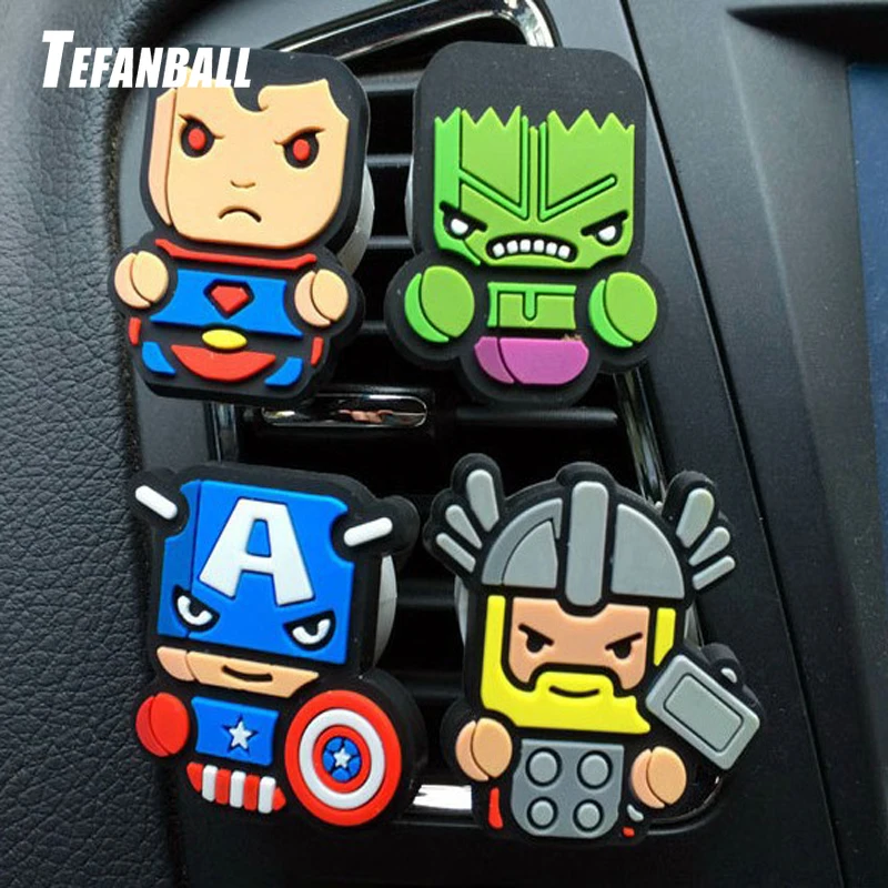 

Automobile Cartoon Air Freshener Car Perfume Vent Clip Deadpool Marvel The Avengers Style Auto Solid Fragrance Air Conditioner