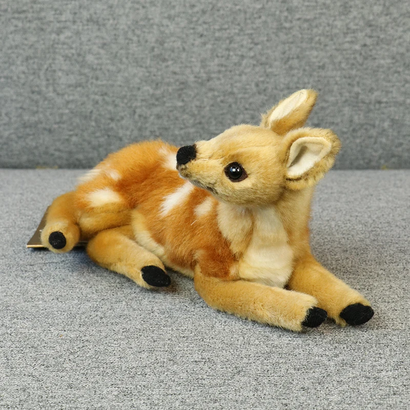 Fawn Bambi Deer Stuffed Plush Toy Simulation Artificial Animal Doll Home Decor For Children's Christmas Gifts Baby Toys eternal rose flower jewelry gift box ring earrings necklace storage boxes wedding christmas valentines artificial jewellery case